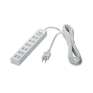 BUFFALO(バッファロー) 2ピン式電源タップ 6個口 集中スイッチ 2m ホワイト BCTAPPS2620WH ホワイト 【864】 | BUFFALO