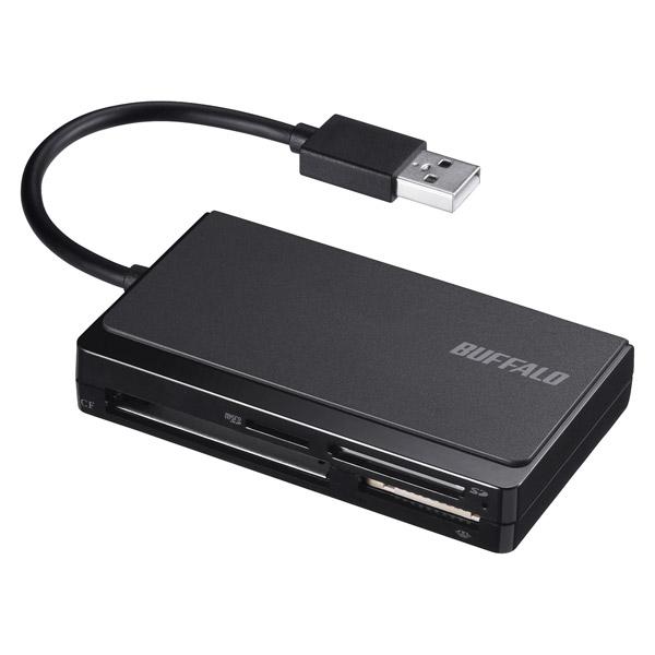BUFFALO(バッファロー) USB2.0 マルチカードリーダー ケーブル収納モデル ブラック BSCR308U2BK | BUFFALO | 01
