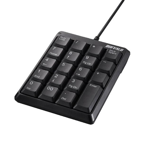 BUFFALO(バッファロー) BSTK118BK　有線コンパクトテンキーボード [スタンダード/ブラック] BSTK118シリーズ | BUFFALO