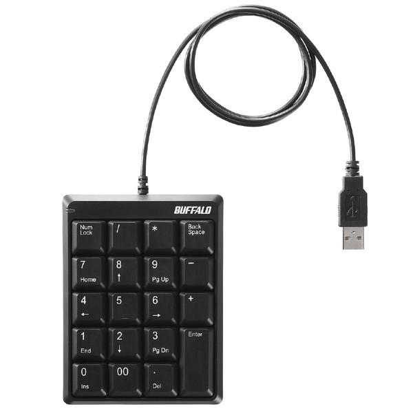 BUFFALO(バッファロー) BSTK118BK　有線コンパクトテンキーボード [スタンダード/ブラック] BSTK118シリーズ | BUFFALO | 01