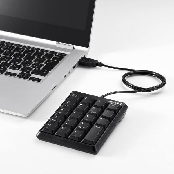 BUFFALO(バッファロー) BSTK118BK　有線コンパクトテンキーボード [スタンダード/ブラック] BSTK118シリーズ | BUFFALO | 02