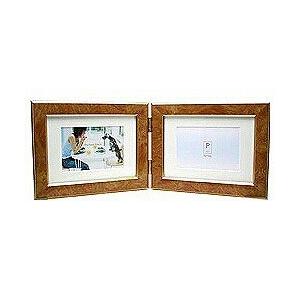 万丈 フォトフレーム ペアフレーム （横型/L判/キャメル） PF-2LWYCC | 