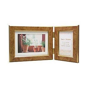 万丈 フォトフレーム ツインフレーム （キャビネ・L判/キャメル） TF-K53CA | 