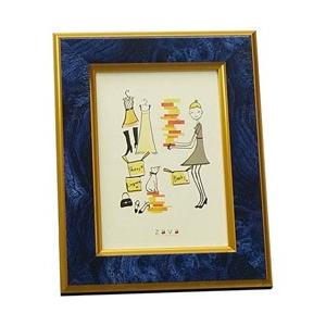 万丈 フォトフレームクラシック L(ブルー) PFC-L-BL | 