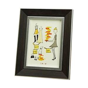 万丈 フォトフレームクラシック L （ダークブラウン）DBR PFC-L-DBR | 