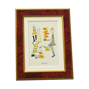 万丈 フォトフレームクラシック 2L/KG(ワイン) PFC-2LKG-WI | 