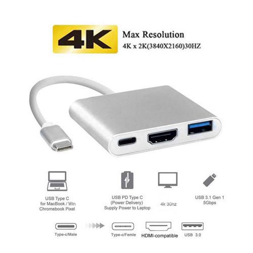 トーホー 映像変換アダプタ [USB-C オス→メス HDMI /USB-A＋USB-Cメス(給電用 PD65W対応)] 4K対応  HDX-C3 ［4K］ |  | 02