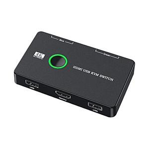 YOUZIPPER パソコン切替器(KVM)＋HDMIケーブルｘ2、USBケーブルｘ2   HDX-KVM ［2入力 /1出力 /4K対応 /手動］ | 