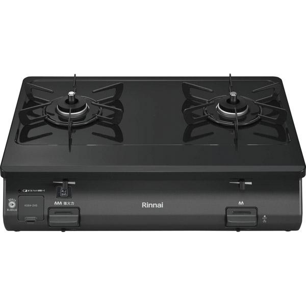 リンナイ ガスコンロ(グリル無し) [左強火]  ブラック KG64-2HSL ［約60cm /プロパンガス /左強火］ | リンナイ | 01