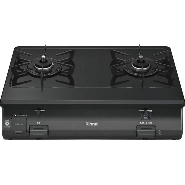 リンナイ ガスコンロ(グリル無し) [右強火]  ブラック KG64-2HSR ［約60cm /都市ガス12・13A /右強火］ | リンナイ | 01