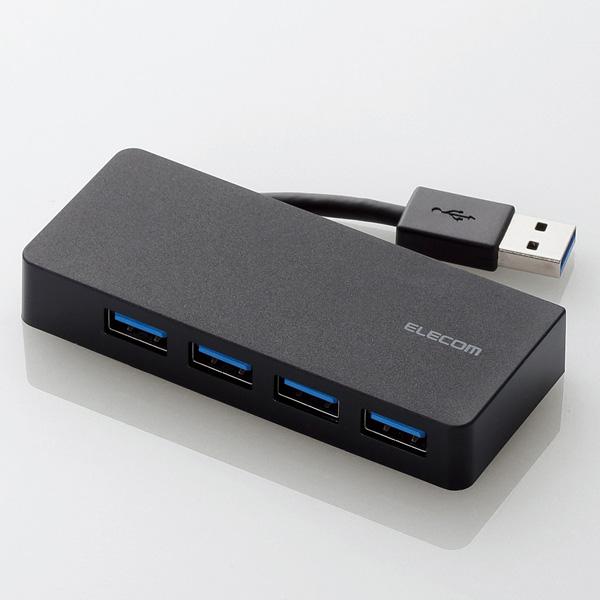 ELECOM(エレコム) 4ポートUSB3.0ハブ(バスパワー・ケーブル収納タイプ・ブラック)　U3H-K417BBK | ELECOM | 01