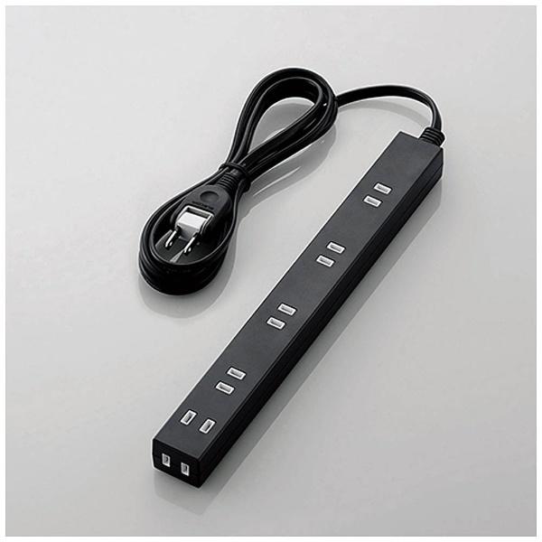 ELECOM(エレコム) ほこり防止シャッター付きスリム電源タップ（幅広・2ピン式・6個口・ブラック・2．0m）　T-NSL-2620BK | ELECOM | 01
