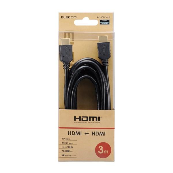 【在庫限り】 ORIGINAL BASIC 3.0m イーサネット対応 Ver1.4HDMIケーブル（HDMI⇔HDMI） BIC-HDMI30BK 【ビックカメラグループオリジナル】 | ELECOM | 01