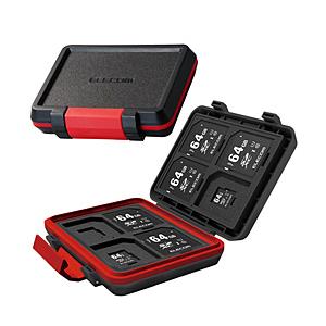 ELECOM(エレコム) SD/microSDカードケース(耐衝撃)（ブラック）CMC-SDCHD01BK [振込不可] | ELECOM