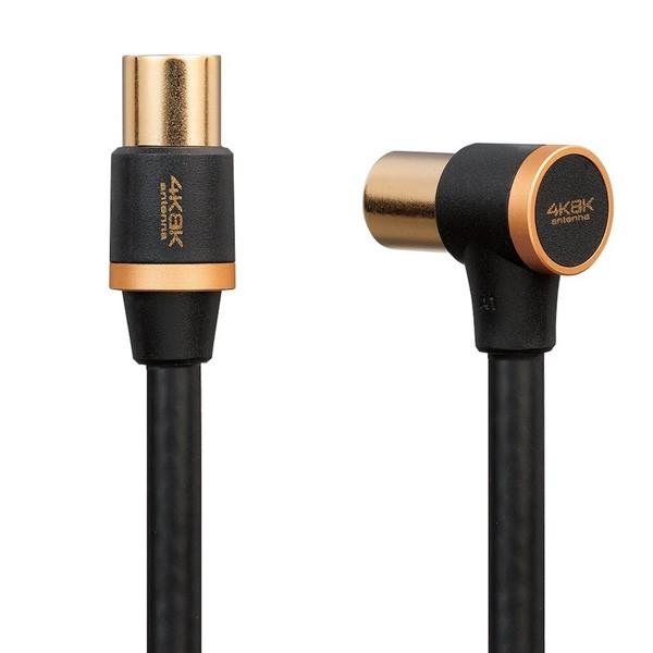 ELECOM(エレコム) 4K8K対応 10mアンテナケーブル[L型プラグ-ストレートプラグ] DH-ATLS48K100BK ブラック | ELECOM | 01