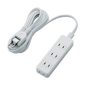 ELECOM(エレコム) 雷ガード付き電源タップ （2ピン式・4個口・3m）　T-KS02-2430WH ホワイト | ELECOM