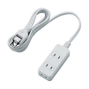 ELECOM(エレコム) ほこり防止シャッター付 雷ガードタップ （2ピン式・3個口・2m）　T-KST02-22320WH　ホワイト | ELECOM