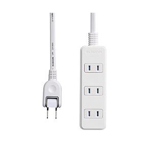 ELECOM(エレコム) ほこり防止シャッター付 雷ガードタップ （2ピン式・4個口・1m）　T-KST02-22410WH　ホワイト | ELECOM