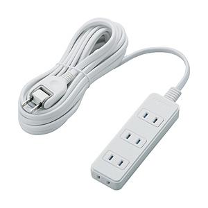 ELECOM(エレコム) ほこり防止シャッター付 雷ガードタップ （2ピン式・4個口・5m）　T-KST02-22450WH　ホワイト | ELECOM