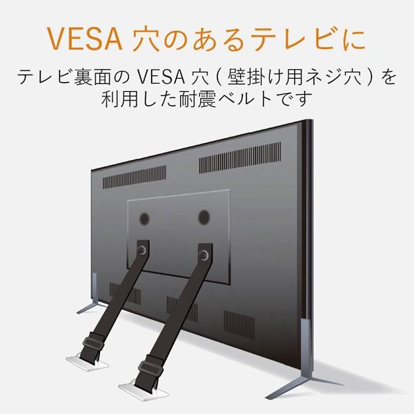 ELECOM(エレコム) TV用耐震ベルト/~75V用/ネジどめタイプ(VESA穴)/2本入 TS-006N | ELECOM | 03