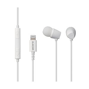 ELECOM(エレコム) FAST MUSIC EHP-LCN200MXWH ホワイト【リモコン・マイク対応】 ライトニングイヤホン カナル型 | ELECOM