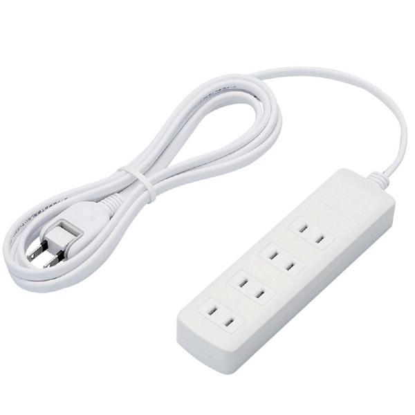 ELECOM(エレコム) 雷ガードタップ スイッチ無 4個口 2.5m ホワイト T-K1CA-2425WH 【852】 | ELECOM | 01