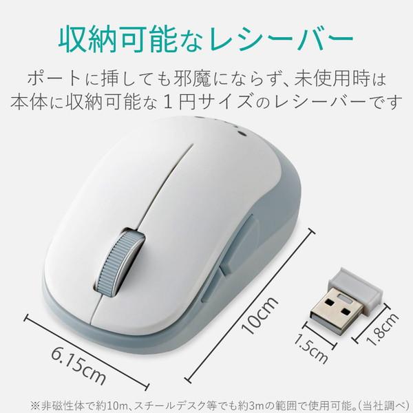 ELECOM(エレコム) ワイヤレスBlueLEDマウス EPRIM［USB・Mac／Win・5ボタン］ M-DY13DBXWH ホワイト | ELECOM | 03