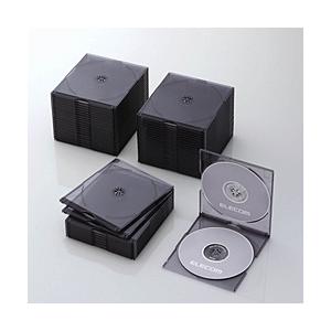 ELECOM(エレコム) CD／DVD／Blu-ray対応収納スリムケース　（2枚収納×50セット・クリアブラック）　CCD-JSCSW50CBK | ELECOM