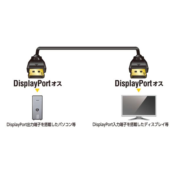 ELECOM(エレコム) 【4K対応】DisplayPortケーブル【DisplayPort オス】⇔【DisplayPort オス】（3.0m・ブラック）　CAC-DP1230BK | ELECOM | 02