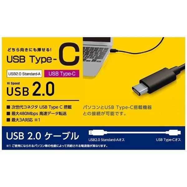 ELECOM(エレコム) U2C-AC15BK　USB2.0ケーブル(A-TypeC/1.5m) 【USB3.1 Type-C】 | ELECOM | 01