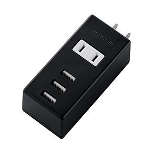 ELECOM(エレコム) USBタップ USBメスx3 ACx1 ケーブル無 縦向き ブラック MOT-U05-2132BK | ELECOM