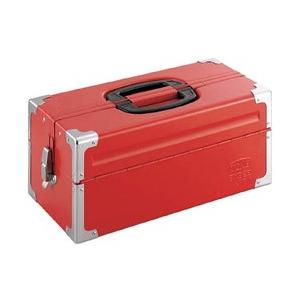 TONE ツールケース(メタル) V形2段式 433X220X195mm レッド BX322 | TONE