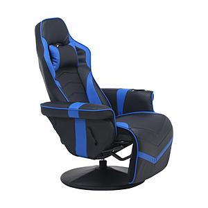 【送料無料】 不二貿易 53318 ゲーミングチェア [W840ｘD890〜1560ｘH940〜1120mm]  ブラック／ブルー | 不二貿易