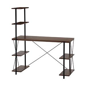 不二貿易 EZBOワイヤーロック片袖デスク MBR  ミディアムブラウン | 不二貿易