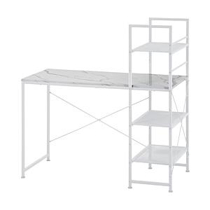 不二貿易 左右組み換えラック付きデスク ルカ ストーン  大理石 73613 | 不二貿易