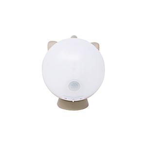 ムサシ 充電式　まんまるねこちゃんセンサーライト　アーモンドクリーム  WAM053-AC    ［LED /昼白色］ 【864】 | 