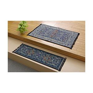 イケヒコ い草玄関マット FビビアンBL 約70×120cm（裏:ウレタン）  ブルー | イケヒコ