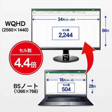 IO DATA(アイオーデータ) PCモニター ブラック LCD-MQ241XDB-A ［23.8型 /ワイド /WQHD(2560×1440）］ | I-O DATA | 03