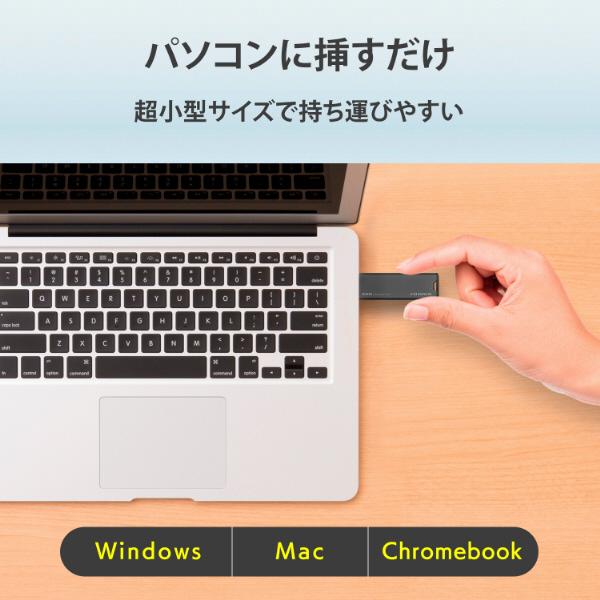 IO DATA(アイオーデータ) SSPS-US500GR 外付けSSD USB-A接続 (Chrome/Mac/Windows11対応)(PS5/PS4対応) グレー×ブラック ［500GB /ポータブル型］ | I-O DATA | 02