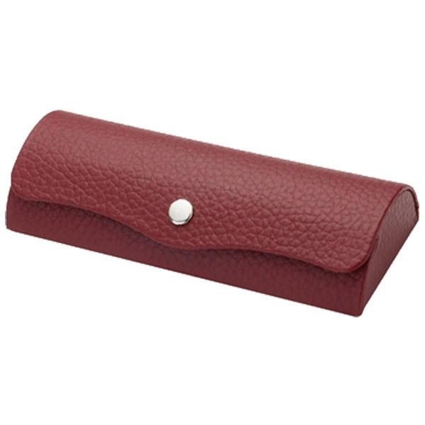 パール セミハード メガネケース（本革 ワイン）HFD-12 WI | Pearl | 01