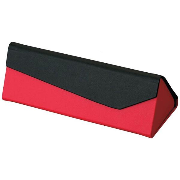 パール 折りたたみ式 セミハード メガネケース（ブラック×レッド）HFU-84 BL/RE | Pearl | 01