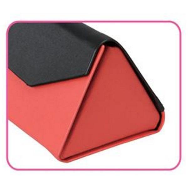 パール 折りたたみ式 セミハード メガネケース（ブラック×レッド）HFU-84 BL/RE | Pearl | 02