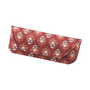 パール セミハード メガネケース（花モチーフ/エンジ）HFU-94 EN | Pearl