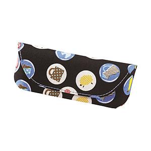 パール セミハード メガネケース（バッジ柄/ブラック）HFU-101 BL | Pearl