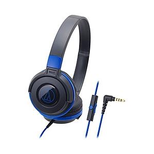 audio-technica(オーディオテクニカ) ATH-S100iS BBL(ブラックブルー)【リモコン・マイク対応】【本体200g以下】 密閉型ヘッドホン [振込不可] | オーディオテクニカ