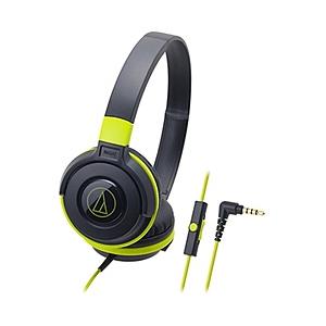 audio-technica(オーディオテクニカ) ATH-S100iS BGR(ブラックグリーン)【リモコン・マイク対応】【本体200g以下】 密閉型ヘッドホン | オーディオテクニカ