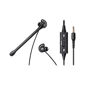 audio-technica(オーディオテクニカ) ヘッドセット 抗菌 ブラック ATH-202COM BK ［φ3.5mmミニプラグ /両耳 /イヤホンタイプ］ | オーディオテクニカ