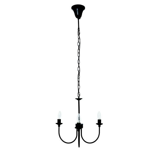 東京メタル 3灯 シャンデリア ブラック 40W相当LEDシャンデリア球×3灯付   YO-21 ［4.5畳 /電球色］ | 