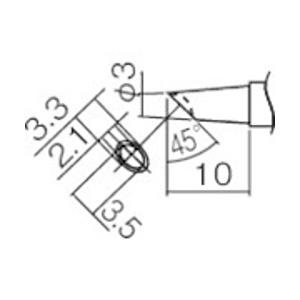 白光 T12-BCM3 白光 こて先 3BC型 溝付 はんだメッキ 1mm | TRUSCO中山