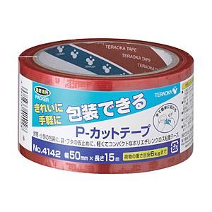 寺岡製作所 P-カットテープ No.4142 50mm×15m  赤 4142R50X15 | 